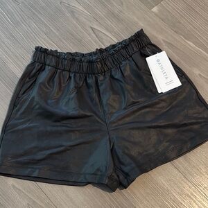 Athleta Women's Faux Leather Black Shorts